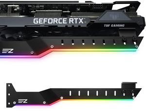 EZDIY-FAB GPU Holder Brace Graphics Card GPU Support Video Card Holder Bracket with 5V 3 Pin ARGB LED, Video Card Sag Holder/Holster Bracket Support RX6700,RTX3090- 309EZ-Black