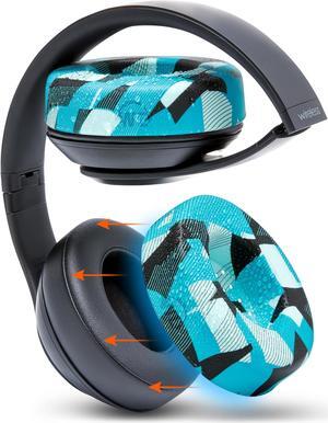 WC SweatZ Patented Protective Earpad Covers Made by WC | Fits Beats Studio 3 & 2 (Does Not Fit Beats Solo) / Bose QC35 & 35II / Bose 700 & More | Sweatproof & Easily Washable | Cyan Prism