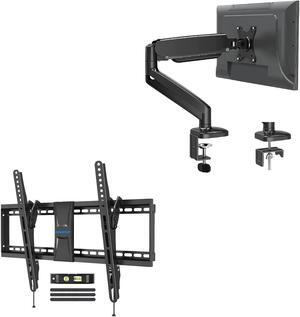MOUNTUP MU0008 Tilting TV Wall Mount for 37-70 Inches TVs & MOUNTUP MU0004 Single Monitor Desk Mount Bundle