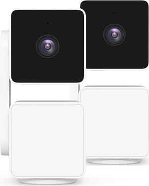WYZE Cam Pan v3 Indoor/Outdoor IP65-Rated 1080p Pan/Tilt/Zoom Wi-Fi Smart Home Security Camera with Color Night Vision, 2-Way Audio, Compatible with Alexa & Google Assistant, White, 2-Pack