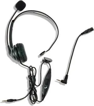 Spracht ZUM350M Stereo 3.5mm Jack & 2.5mm Adapter Universal Headset | Headphones Wired with Microphone for Tablets, Smart Phones, and Computers | Noise Canceling Headphones for Work
