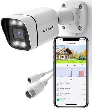 FOSCAM 4K IP PoE Security Camera Outdoor, V8EP 8MP Home Security Surveillance Camera with AI Human Vehicle Detection,66ft Color Night Vision, Siren Alert,2-Way Talk,110deg Wide FOV,IP66