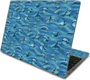 MightySkins Skin Compatible with Samsung Chromebook 4 (2021) 11.6" - Dolphin Gang | Protective, Durable, and Unique Vinyl Decal wrap Cover | Easy to Apply, Remove, and Change Styles | Made in The USA