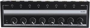 Headphone Amplifier, 100 to 240V Metal Stereo Amplifier 8 Headphone Output and 1 Input Channels Portable Mini Headphone Amplifier for Studio and Stage Applications (US Plug)