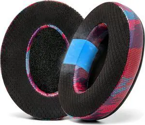 WC Freeze Hybrid Fabric Cooling Gel Replacement Earpads - Compatible with HyperX Cloud, Steelseries Arctis, ATH M50X, Turtle Beach Stealth & More - Comfortable & Cooler for Longer | (Speed Racer)