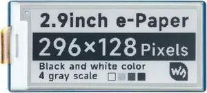 waveshare 2.9inch E-Paper E-Ink Display Module for Raspberry Pi Pico 296x128 Pixels Black/White Partial Refresh Support with SPI Interface