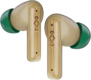 House of Marley Little Bird True Wireless Earbuds, Touch Controls, Built-in Mic, 24 Hours Playtime with Case, USB-C Quick Charge, Sustainable Materials, Movie and Gaming Mode, Cream