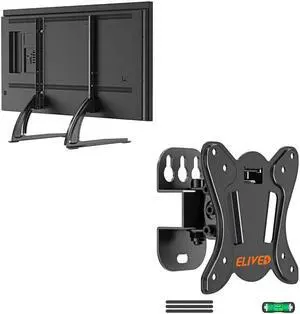 ELIVED Universal Table Top TV Stand for Most 27 to 55 inch YD1014 TV Wall Mount Small Monitor Mount Bracket for Most 13-30 Inch YD3008