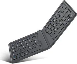 MoKo Foldable Bluetooth Keyboard, Ultra-Thin Folding Rechargeable, Portable Wireless for Laptop iPhone iPad, Compatible with All iOS Android Windows Tablet Smartphone Devices, Gray