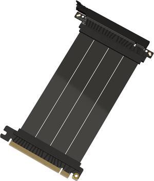 LINKUP - AVA5 PCIE 5.0 Riser Cable | Future Proof for Gen 5 GPU Vertical Mount | x16 128GB/s Speed | Compatible with PCIe 4.0 & WRX80/WRX90E | Straight, Black 15cm