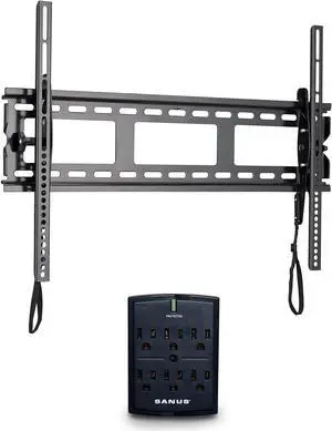 SANUS Universal Low-Profile Tilt TV Wall Mount with 1080J Fireproof Surge Protector
