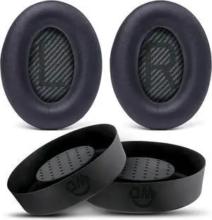 WC Earpads and SweatZ Protective Ear Covers Compatible with Bose QC35 & QC35ii(QuietComfort 35) | Black & Black