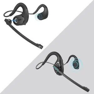 BANIGIPA Bluetooth Headset with Boom Microphone, Noise Cancelling Wireless Headset for Phones Laptop Computer PC, Open Ear Headphones for Office Meeting Running Cycling Driving Working