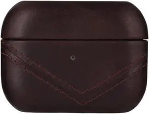 Bullstrap Premium Leather Case Compatible with Apple AirPods 3, Wireless Charging, Two-Piece Design (Bourbon)