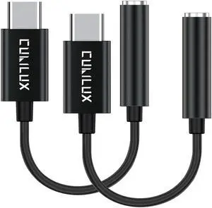 Cubilux 2-Pack USB C Headphone Adapter Compatible with iPhone 15+/15, iPhone 15 Pro Max, iPad 10 iPad Pro iPad Air 5 4, Google Pixel 8/7/6 Pro Pixel 7a/6a, Type C to 3.5mm Audio Dongle