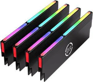 DS Aluminum Alloy RAM Cooling Shell Heat Sink, ARGB Light Effect Memory Cooling Radiator Glow for PC Memory Cooling Vest(4 Pack, 3th GEN, M Series)