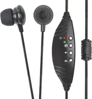 ECS WordSmith USB Transcription Headset, 7-Foot Cord, in-Ear Ear Bud with Silicone Ear Tips, Superior Comfort & Audio Clarity, External Sound Card, Medical & Legal Dictation, 3 Extra Pair of Ear Tips