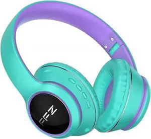 FFZ Kids Wireless Headphones, K21 Colorful LED Lights Blue Tooth-V5.0 Headphones for Kid with Built-in Microphone, Foldable Headset & Soft Earpads, for School/Car/Airplane/Ipad (Purple)