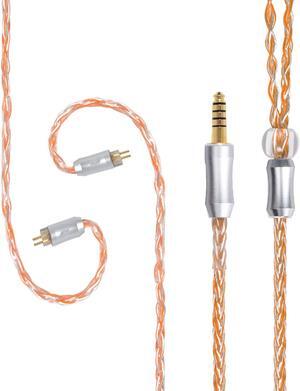 FEDAI 8-core Earphone Replacement Cable.4 Pole Single Crystal Copper Earphone Cable Stereo Balance Upgrade Cable Sound Quality Improvement Mania Oriented High Grade Replacement Cable.(2PIN 4.4 MM) ...