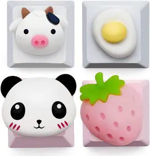 FKZ Cute Keycap 4 pcs,Custom 3D Model Keycap Cute OEM R4 Profile ESC-Keys Keyboard Keycap for Cherry MX Switches Mechanical Gaming Keyboard Cute Animal Keycaps(4 Pcs)