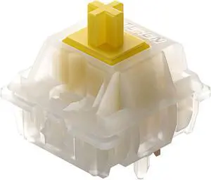 GATERON Milky Yellow Pro Switches Pre-lubed 5 Pin Linear Keyboard Switches for MX Mechanical Keyboard (70 Pcs, Yellow)