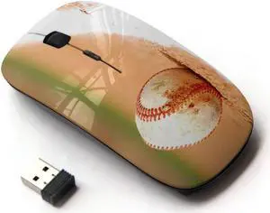 Graphic4You Baseball Theme Sports Design Ergonomic Wireless Mouse with Nano Receiver