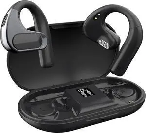 Out of Ear Open Ear Headphones Air Bone Conduction Earbuds Wireless OWS Hanging Earphones 5.4 Bluetooth Waterproof Outer Ear Buds Bone Conducting Headphones Open Ultra Long Playtime Over Ear Earbuds
