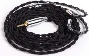 keephifi 4 Core MMCX Earphone Cable-KBEAR [Smooth] Upgrade Cable, 5N UPOCC Singel Crystal Copper Cable, IEM Detachable Cable with2.5mm Plug, Suit for DM7 T3 T2 FH5 FH9 FA9 I3 FH5S (MMCX, 2.5Black)