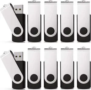 KEXIN 10 Pack 32GB Flash Drive USB Drive Memory Stick Thumb Drive, Black USB 2.0