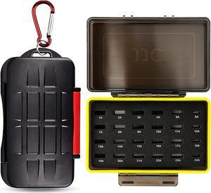 12 Slots Memory Card Storage Case + 24 Slot Mini Flash Drive Case : Case for Storage 12 Memory Card and 24 Mini USB Drive Data Storage Holder Bundle
