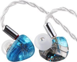 Linsoul Kiwi Ears Orchestra Lite Performance Custom 8BA inEar Monitor IEM with Detachable 4core 7N OxygenFree Copper OFC Cable Handcrafts Faceplate for Audiophile Studio Musician Blue