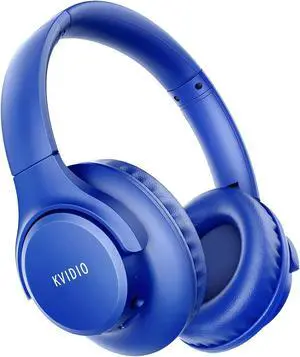 KVIDIO Bluetooth Headphones Over Ear, 65 Hours Playtime Wireless Headphones with Microphone, Foldable Lightweight Headset with Deep Bass, HiFi Stereo Sound for Travel Work Cellphone