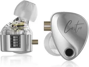 KZ Castor IEM, kz in Ear Monitor Earbuds with Dual Dynamic Drivers for Musicians Singers, Tunable in-Ear Earphones Headphones with 2dd Drivers, Adjusting Switch, Silicone Eartips (Standard Version)