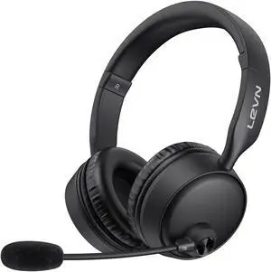 LEVN Bluetooth Headset with Microphone, Wireless Headset with Mic & Mute Button, 60 Hrs Working Time Noise Cancelling Bluetooth Headset 5.3 Multipoint Connect to Cell Phone/Mobile/Laptop/Tablet/PC
