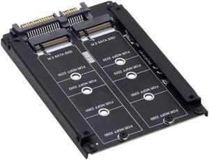 NFHK Dual NGFF B+M Key M.2 SSD Card JOBD Raid0 Span Bridge to 2.5inch SATA Combo HDD Disk Drive Enclosure