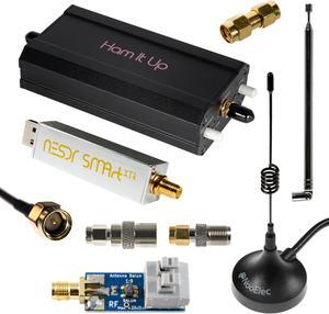 Nooelec NESDR Smart XTR HF Bundle: 300Hz-2.3GHz Software Defined Radio Set for LF/HF/UHF/VHF. Includes NESDR Smart XTR RTL-SDR, Ham It Up Plus v2 Upconverter, 3 Antennas, Balun, Adapters