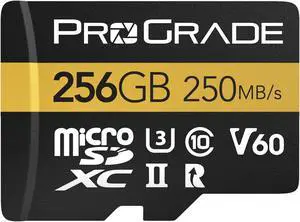 microSD Card V60 (256GB) - Tested to Work with Full-Size SD Card Devices | Up to 250MB/s Read, 130MB/s Write by ProGrade Digital
