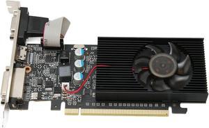 Computer Graphics Card, 1GB 64bit GDDR3 589MHz 1000MHz PCIE 2.0 Gaming Graphics Cards, with HD MI,DVI,VGA Interface, Single Cooling Fan, for DirectX10.1