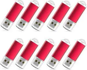 RAOYI 10PCS 1G USB Flash Drive USB 2.0 Memory Stick Bulk Thumb Drive Pen Drive Jump Drive-Red