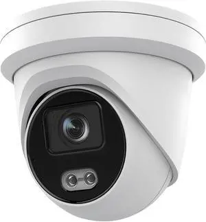 DS-2CD2347G2-LU 4mm HIK 4MP Color-VU PoE IP Camera, Outdoor Indoor Turret Network Camera with Human/Vehicle Detection, 24/7 Colorful Image, Built-in Mic, Compatible with Hik NVR, IP67 Waterproof