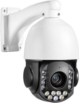 5MP Outdoor PTZ IP POE Auto Tracking Dome Camera Pan Tilt Zoom 25X Optical 130mm far Human Vehicle Detection Security Camera with 320ft IR Night Vision 2-Way Audio Mobile App 360 continuous rotation