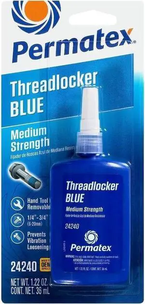 Permatex 24240 Medium Strength Threadlocker Blue, 36 ml (2)