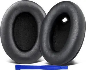 SOULWIT Replacement Earpads for Sony WH-1000XM4 (WH1000XM4) Headphones, Ear Pads Cushions with Noise Isolation Foam, Added Thickness, Without Affecting Sensor - Brilliant Black