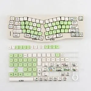SUEHIODHY PBT Panda Keycaps Set MOA Profile Cute Keycaps 144 Keys Custom Dye-Sublimation Keyboard Keycaps for 60% 65% 70% 75% 100% Cherry Gateron MX Switches Mechanical Keyboards