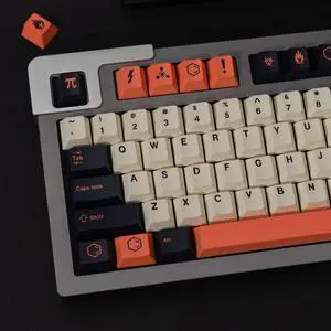 PBT Dye-Sub Keycaps 129 Keys Cherry Profile Carbon Keycaps Set Fit for 95% 65% 60% Mechanical Keyboard Cherry Mx Switches