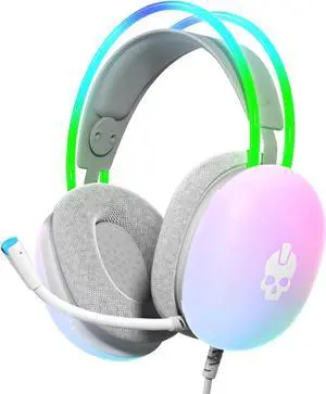 GAME PUNK Nova Light Translucent RGB Wired Gaming Headset with Mic: Compatible with PC, Xbox Series X/S, PlayStation 5/4, Nintendo Switch, Tablet, Smartphones - Passive Noise Cancelling
