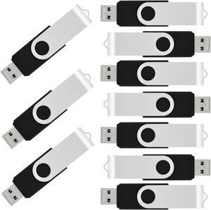 VICFUN 10 Pack 8GB Flash Drives Pack 8GB USB Memory Stick Bulk 8GB USB Thumb Drive USB 2.0, Black