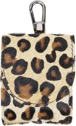 Bari Leather Cover Compatible with Apple AirPods 1 and Airpods 2 Charging Case - Furry Leopard