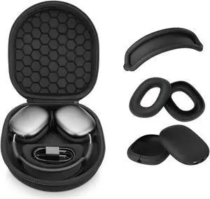 Yinke Smart Case for AirPods Max Headphones Supports Sleep Mode, with AirPods Max Silicone Earpad Cover/Ear Cups Cover and Headband Cover Anti-Scratch Accessories, Hard Organizer Portable Carry Travel