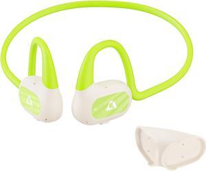 YMOO Open Ear Wireless Bluetooth 5.2 Headphone for Running, IPX4 Water/Sweatproof Swimming Headset,10H Playtime, Low Latency, HiFi Air Conduction Earbud with Dual-mic for Workout/Trekz (Green)
